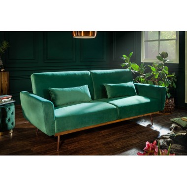 BELLEZZA sofa rozkładana 208 cm szmaragdowo zielony aksamit/ 39914