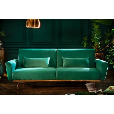 BELLEZZA sofa rozkładana 208 cm szmaragdowo zielony aksamit/ 39914