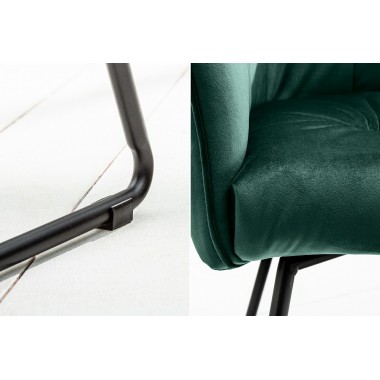 Krzesło z podłokietnikiem LOFT aksamitny zielony / 38862 38861