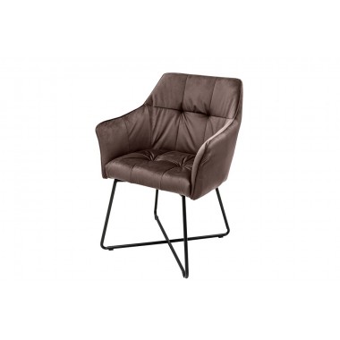 Krzesło z podłokietnikiem LOFT taupe brązowe / 38863