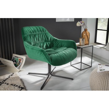 BIG DUTCH fotel szmaragdowo-zielony aksamit z podłokietnikiem / 40011