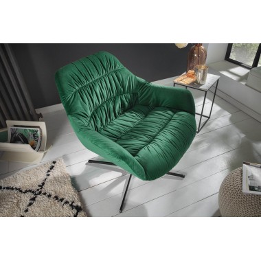 BIG DUTCH fotel szmaragdowo-zielony aksamit z podłokietnikiem / 40011