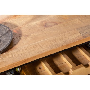 KOMODA / Szafka na wino BODEGA 127 cm naturalne drewno sosnowe / 40458