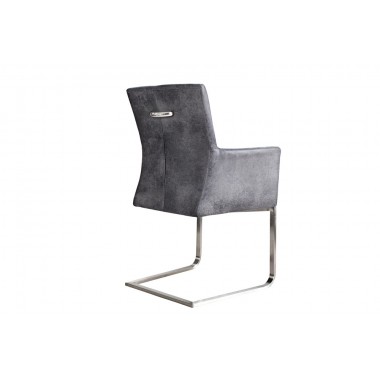 Krzesło na płozie Samson szare z podłokietnikiem / 35788