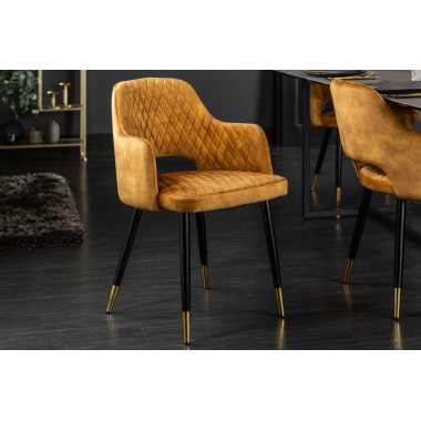 Krzesło Paris Velvet musztardowy aksamit 56cm / 40573