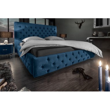 Łóżko PARIS 160cm ciiemnoniebieski aksamit / 40557