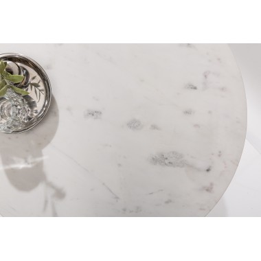 Stolik kawowy Noble 62cm marmur biały srebrny / 40361