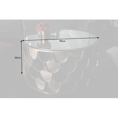 Stolik kawowy Abstract wzór łuski ryb DESIGNE 70cm / 40110