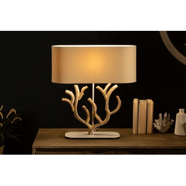 Lampa stołowa koral 58cm drewno beżowe / 40403