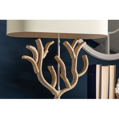 Lampa stołowa koral 58cm drewno beżowe / 40403