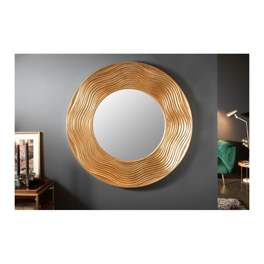 Lustro ścienne Circle 100cm okrągłe złote / 40697