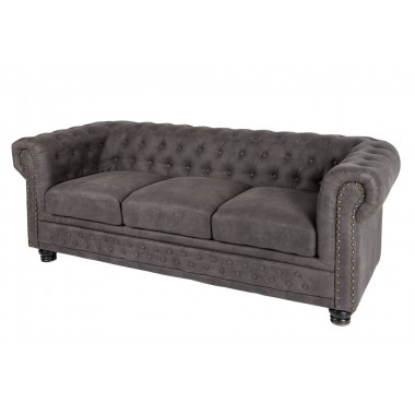 Sofa Modern barock Chesterfield 3 osobowa antyczna szarość / 40517