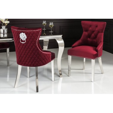 Krzesło Caslte czerwone wino aksamit Modern Barock  40472