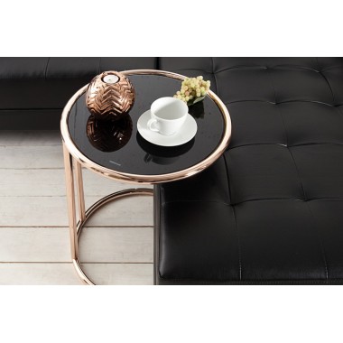 Stolik kawowy Art Deco miedziano-czarny / 36061