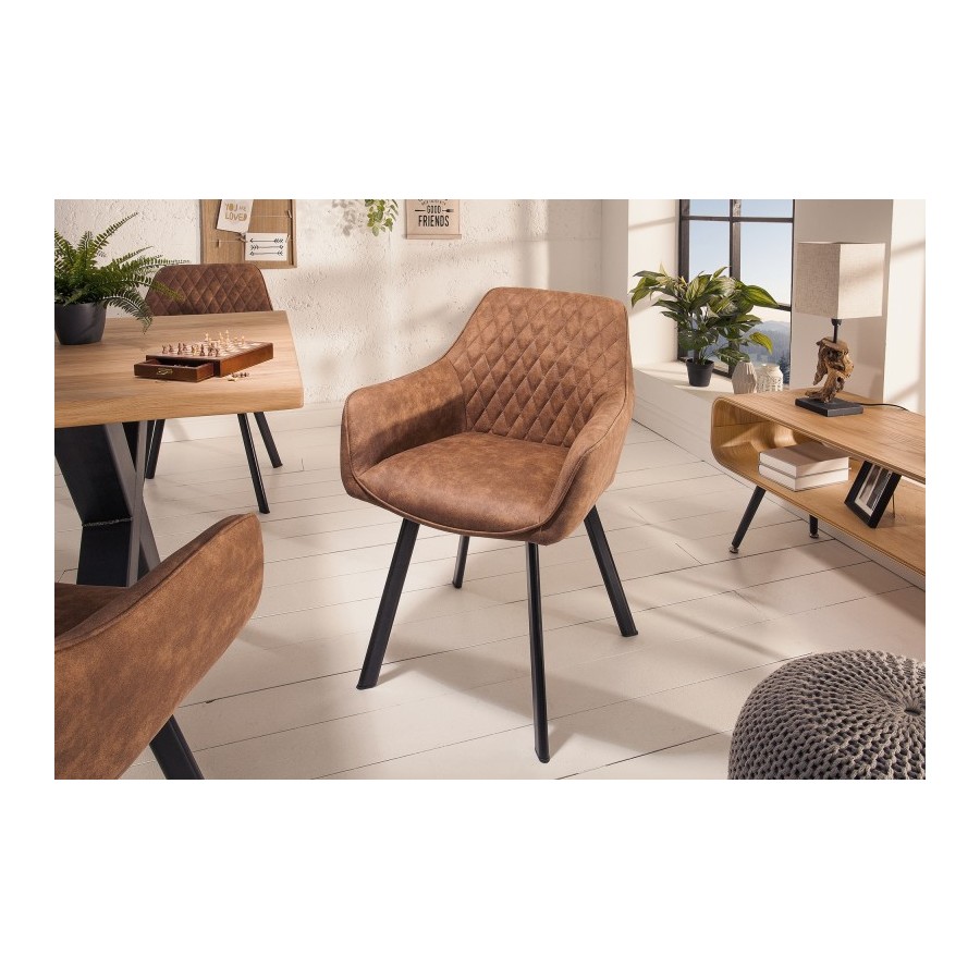 Krzesło Palermo z podłokietnikiem antracytowe / 39342