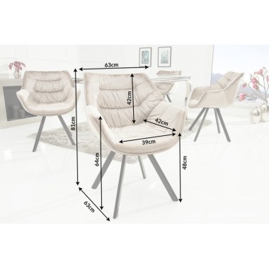 Krzesło  DUTCH Comfort aksamitny beige /  38596