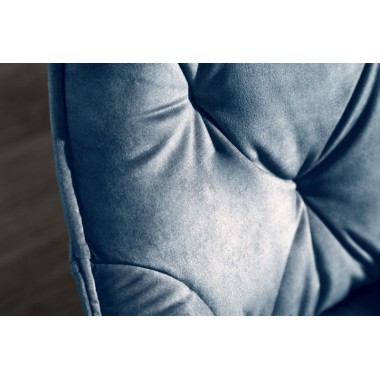 Designerskie krzesło MILANO niebieski aksamit z pikowaniem Chesterfield  41181