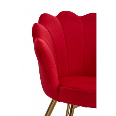 WOHNLING krzesło muszla czerwonyi aksamit / WL6.286