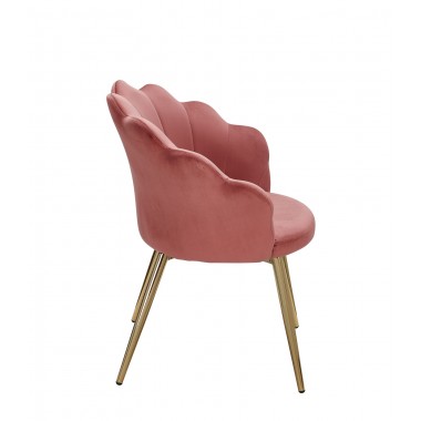 WOHNLING krzesło muszla różowy aksamit / WL6.284