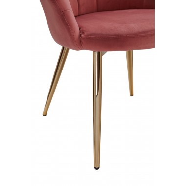 WOHNLING krzesło muszla różowy aksamit / WL6.284