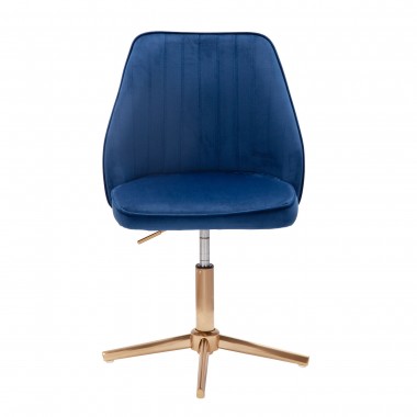WOHNLING Krzesło obrotowe tapicerowane ciemnoniebieskie muszla / WL6.304
