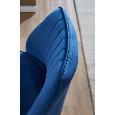 WOHNLING Krzesło obrotowe tapicerowane ciemnoniebieskie muszla / WL6.304