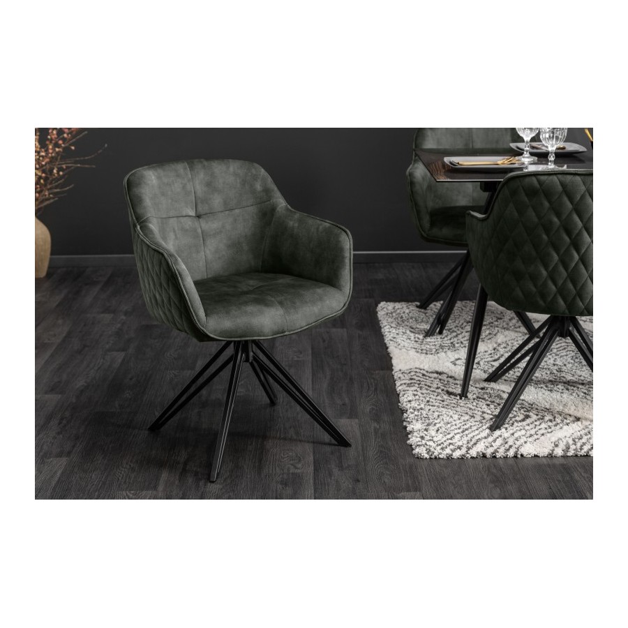 Krzesło Euphoria ciemnozielony aksamitne obrotowe / 40261