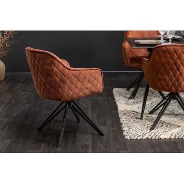 Krzesło Euphoria brązowy aksamitne obrotowe / 40262