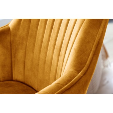 Krzesło obrotowe Livorno musztardowo żółty velvet / 41310