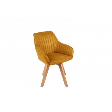 Krzesło obrotowe Livorno musztardowo żółty velvet / 41310