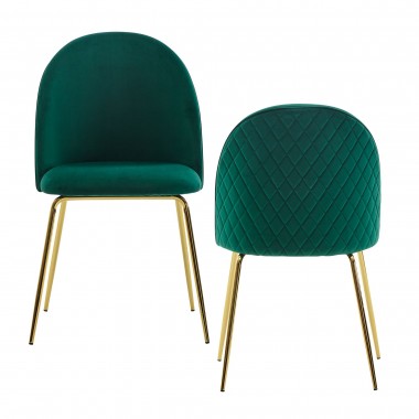 WOHNLING Krzesło do jadalni  Shell zielony aksamit  / SKYG