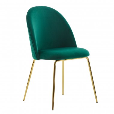 WOHNLING Krzesło do jadalni  Shell zielony aksamit  / SKYG