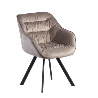 WOHNLING krzesło do jadalni tapicerowane  dutch comfort beżowy aksamit / SKYG