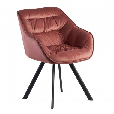WOHNLING krzesło do jadalni tapicerowane  dutch comfort różany aksamit / SKYG