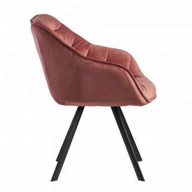 WOHNLING krzesło do jadalni tapicerowane  dutch comfort różany aksamit / SKYG