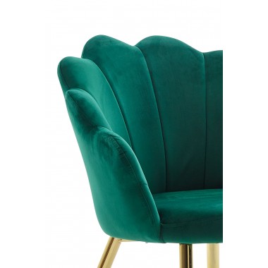 WOHNLING krzesło muszla niebieski aksamit / WL6.285