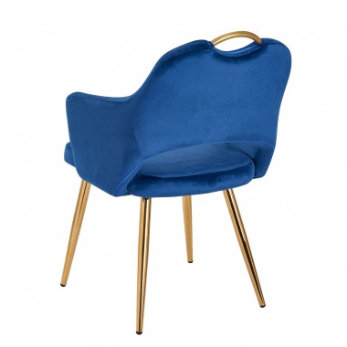 Krzesło do jadalni WOHNLING z podłokietnikami niebieskie zestaw 2 sztuki / WL6.407