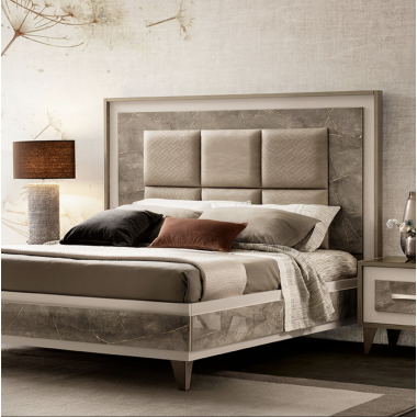 Ambra Włoskie łóżko QUEEN SIZE zagłówek tapicerowany z pojemnikiem 187cm / Adora, Ambra Włoskie łóżko zagłówek tapicerowany QUEE