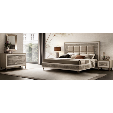 Ambra Włoskie łóżko QUEEN SIZE zagłówek tapicerowany z pojemnikiem 187cm / Adora, Ambra Włoskie łóżko zagłówek tapicerowany QUEE