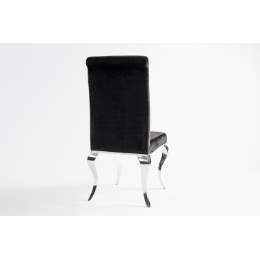 Krzesło MODERN BAROCK oparcie prostokątne, czarne