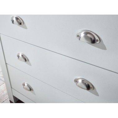 Komoda w stylu modern WOHNLING 85cm biała z 5 szufladami i półką  stanowi idealny dodatek do twojego wnętrza