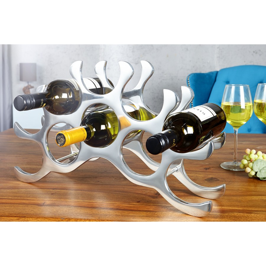 STOJAK NA WINO SREBRNY 28cm