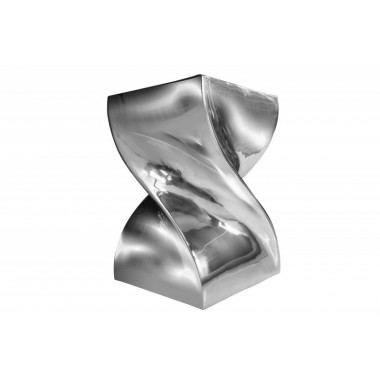 Invicta Stolik boczny Twist z polerowanego aluminium srebrny 45cm / 30220