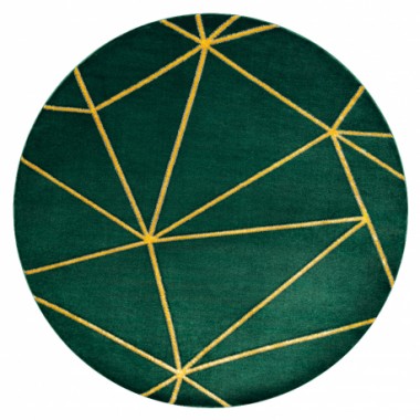 Dywan Geometric  butelkowa zieleń złoty Ø 120cm