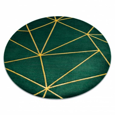 Dywan Geometric butelkowa zieleń złoty Ø 200cm