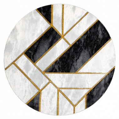 Dywan Geometric marmur czarno złoty Ø 120cm