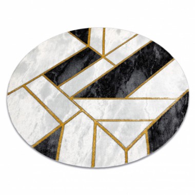 Dywan Geometric marmur czarno złoty Ø 200cm