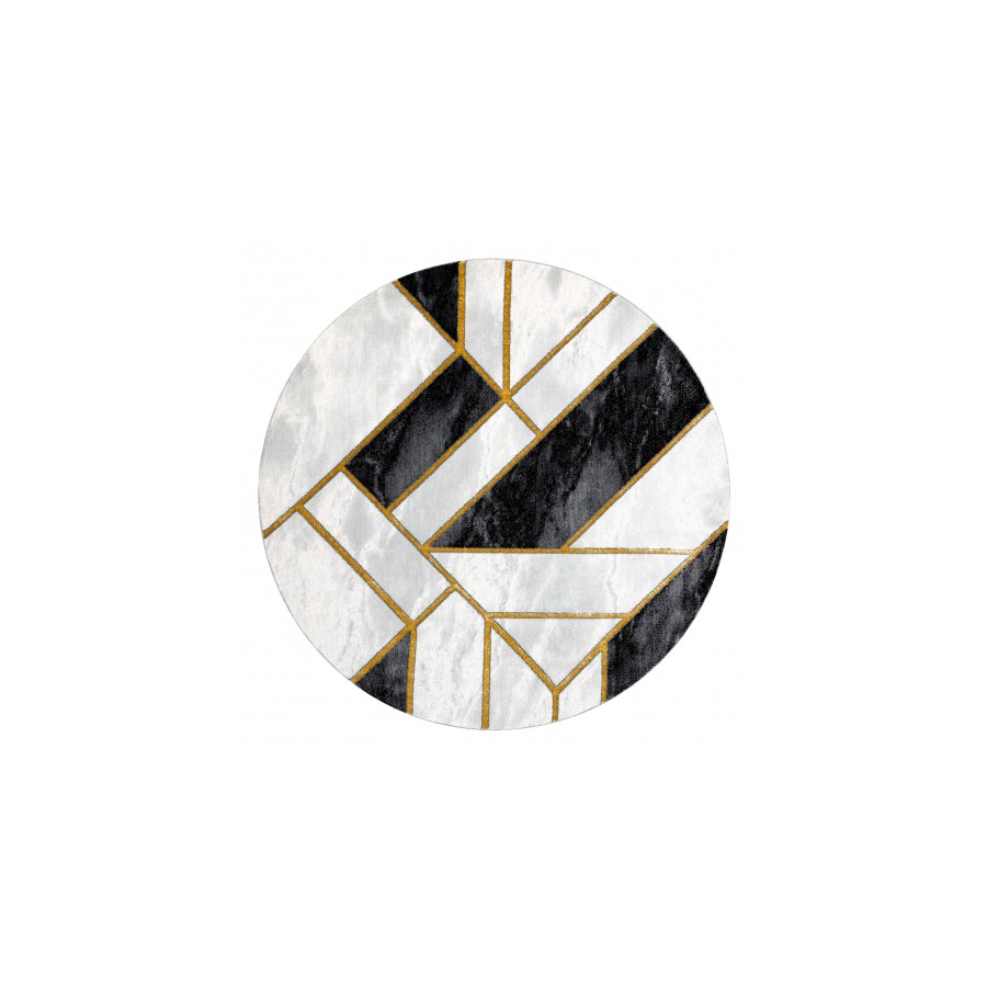 Dywan Geometric marmur czarno złoty Ø 200cm