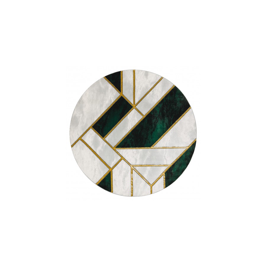 Dywan Geometric marmur butelkowa zieleń złoty Ø 200cm