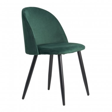 WOHNLING zestaw 2 krzeseł tapicerowanych do jadalni zielony aksamit / SKYG